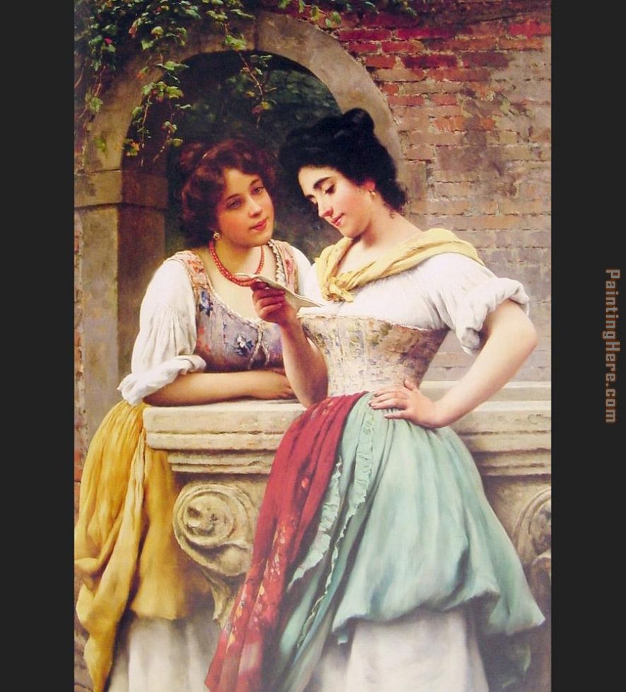 Shared Correspondance painting - Eugene de Blaas Shared Correspondance art painting